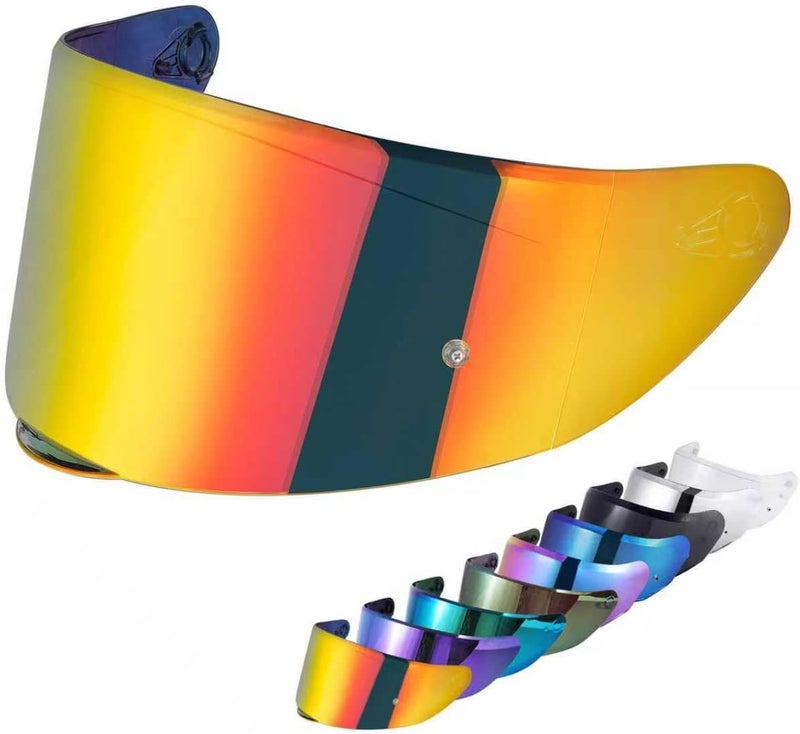 VCOROS Motorcycle Helmets Visor Shield WS-609 Full Face Helmet Visor Replacement Accessories (Chrome Red) - Image 1